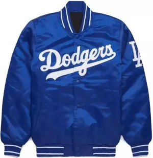 Baseball varsity jacket - LA blue and white letterman jacket for men.