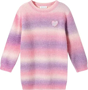 Girls Striped Sweater Dress Pullover Crewneck Gradient Cable Knit Sweaters for Girls Dresses