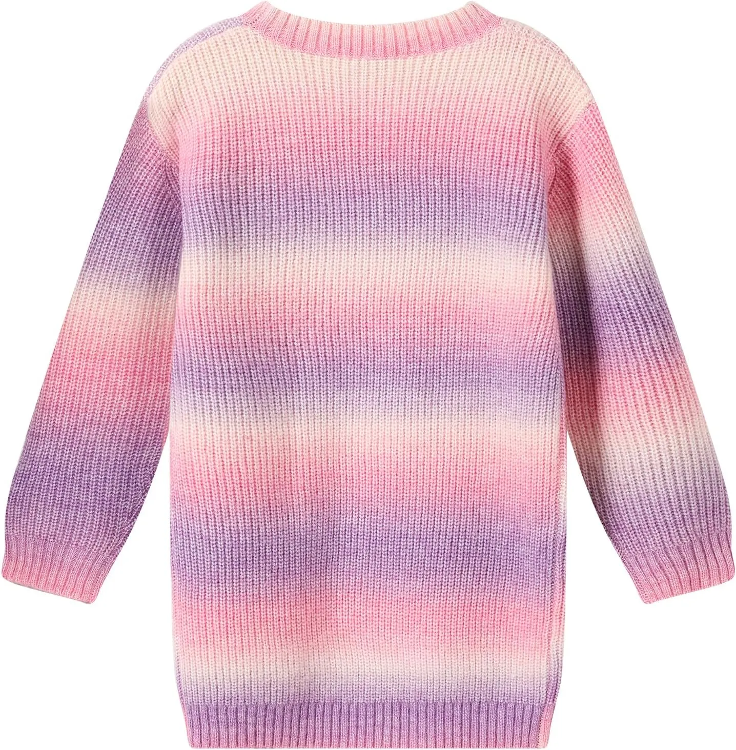 Girls Striped Sweater Dress Pullover Crewneck Gradient Cable Knit Sweaters for Girls Dresses