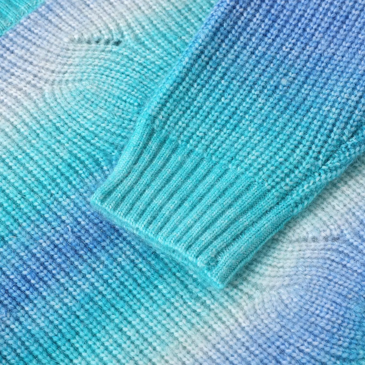 Girls Striped Sweaters Gradient Long Sleeve Cable Knit Sweater Chunky Pullover Jumper Fall Winter