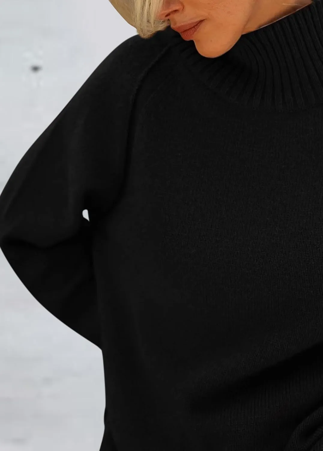 KIRUNDO Womens Fall Sweaters 2025 Trendy Turtleneck Long Sleeve Ribbed Knit Chunky Casual Loose Pullover Sweaters Tops