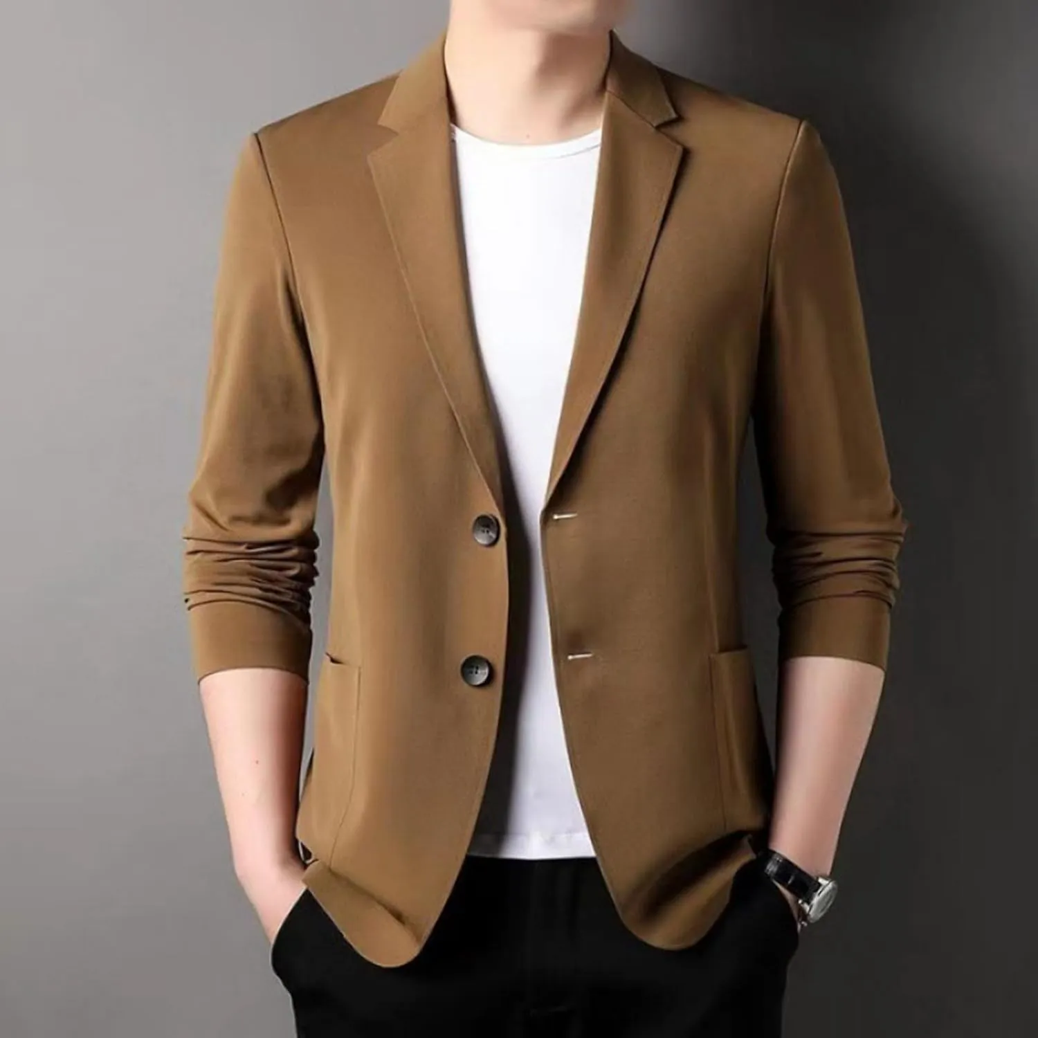 Men's Casual Blazer One Button Sport Coat Slim Fit Lightweight Suit Blazer Jacket