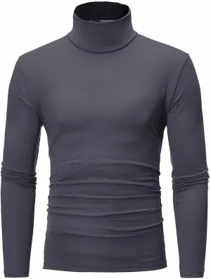 Men's Knitted Pullover Sweater Casual Turtleneck Slim Fit Basic Tops Long Sleeve Soft Plain Sweaters Winter Clothes