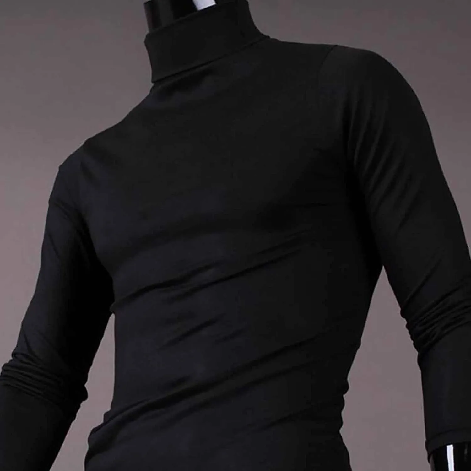 Men's Knitted Pullover Sweater Casual Turtleneck Slim Fit Basic Tops Long Sleeve Soft Plain Sweaters Winter Clothes