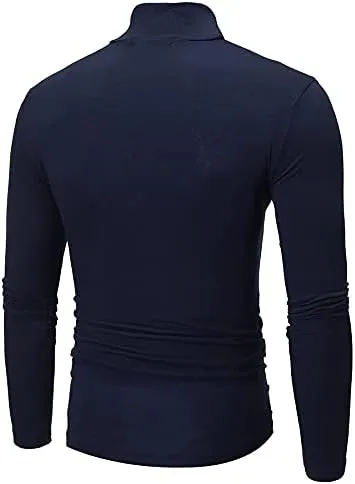 Men's Knitted Pullover Sweater Casual Turtleneck Slim Fit Basic Tops Long Sleeve Soft Plain Sweaters Winter Clothes
