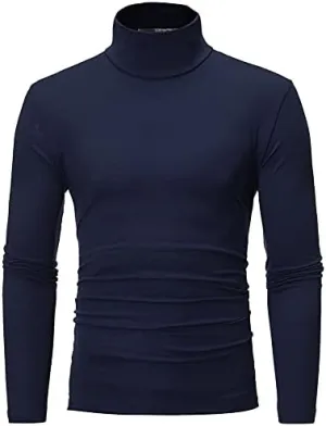Men's Knitted Pullover Sweater Casual Turtleneck Slim Fit Basic Tops Long Sleeve Soft Plain Sweaters Winter Clothes