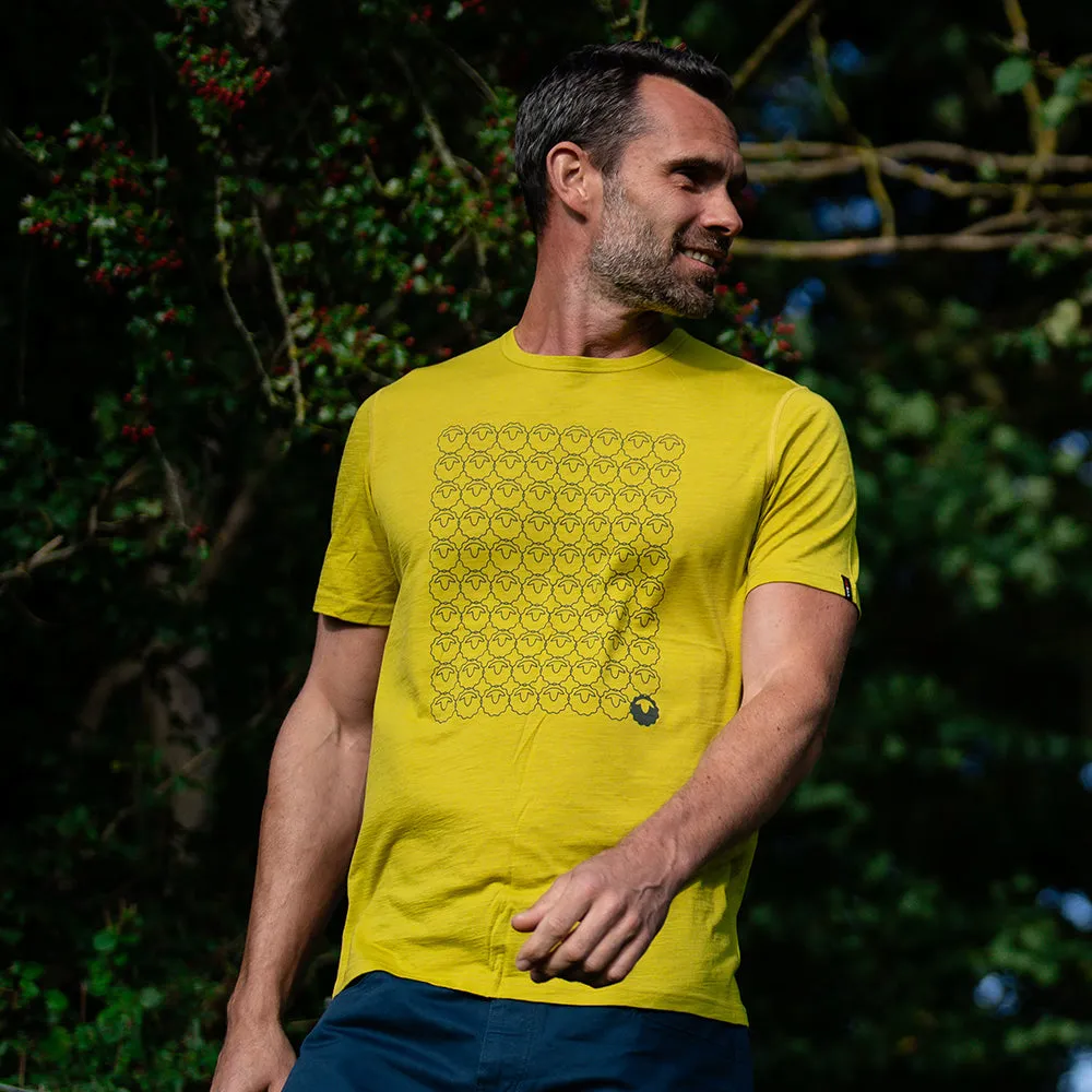 Mens Merino 150 Odd One Out Tee (Lime/Smoke)