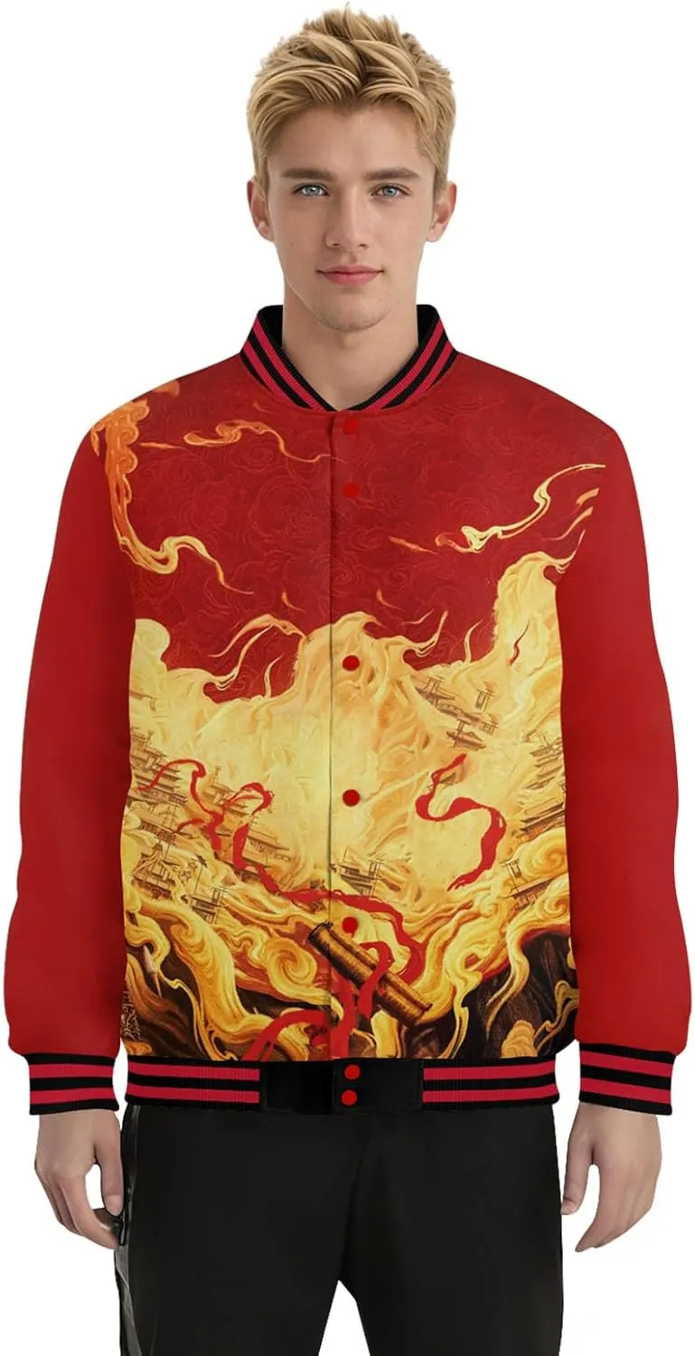 Mens Varsity Jacket Vintage Baseball Bomber Jackets Casual Coats 2025 New Year Fashion Jacket
