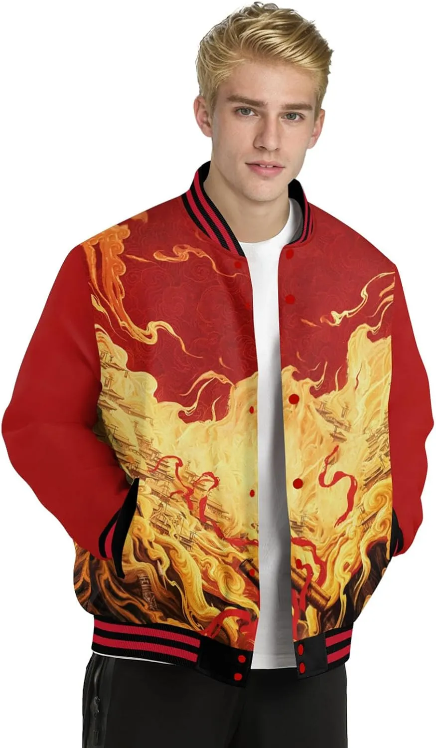 Mens Varsity Jacket Vintage Baseball Bomber Jackets Casual Coats 2025 New Year Fashion Jacket