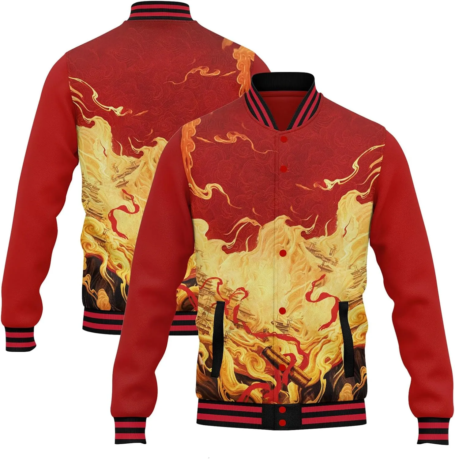 Mens Varsity Jacket Vintage Baseball Bomber Jackets Casual Coats 2025 New Year Fashion Jacket