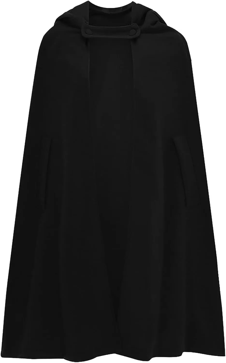 NATHGAM Women's Wool Blend Hooded Capes Baggy Fall Winter Windproof Cloaks Plus Size Cute Thicken Warm Maxi Cardigan Coats