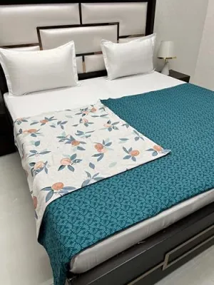 Pure Decor Comfy Collection Microfiber Comforter Double Bed King Size (88"X93") with Microfiber Layer Sheet Inside PD 4128 - Floral, Multicolor