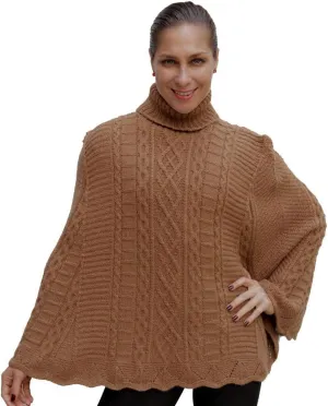Superfine Alpaca Wool Hand Knitted Poncho Cape Wrap One Size Colors Available
