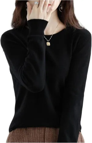 Sweaters for Women Cashmere Crew Neck Long Sleeve, Soft Pullover, Cashmere Cardigan Knit Sweater