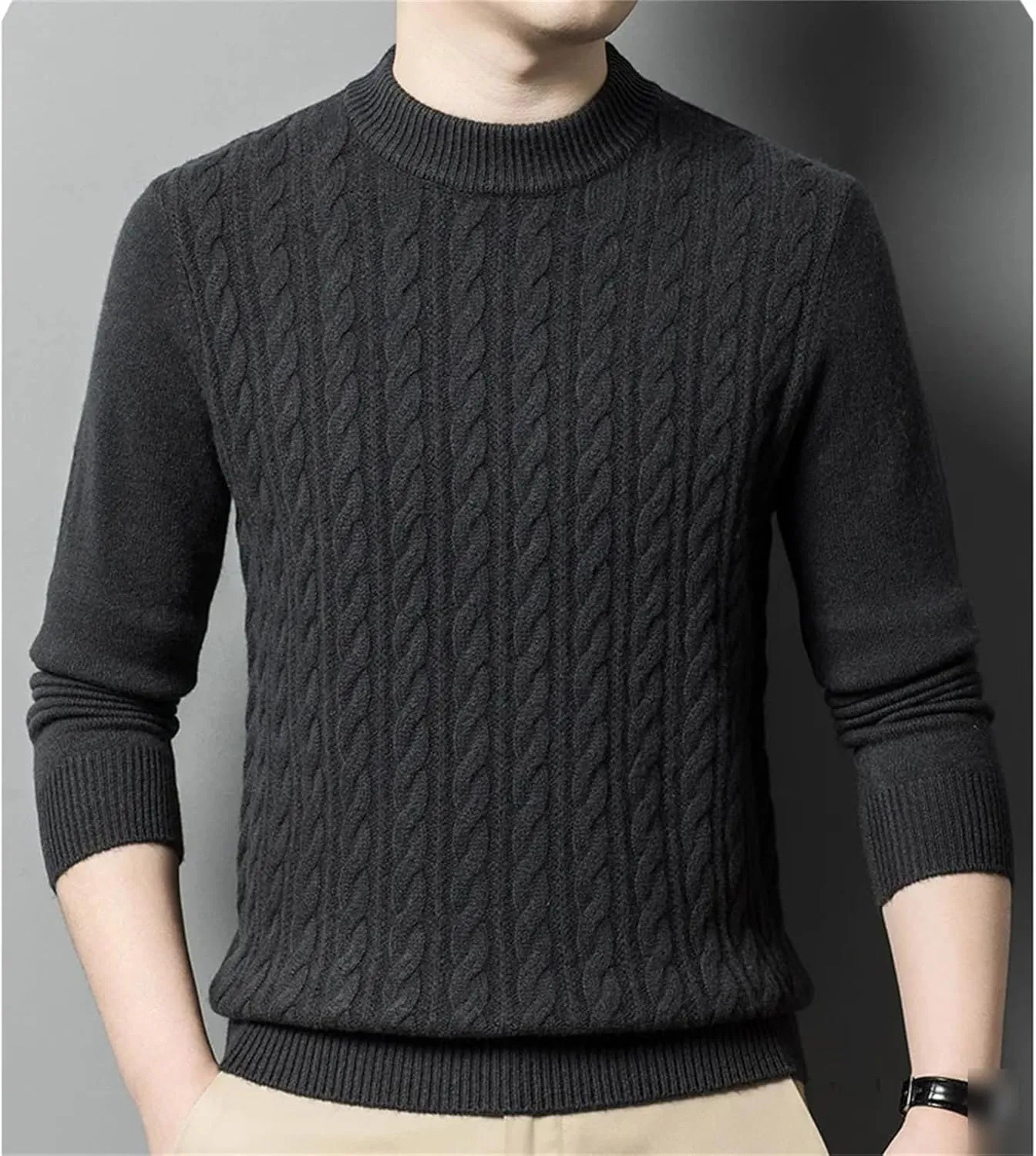 Winter Wool Sweaters for Men Fashion Warm Clothes Mens Vintage Warm Pullover Sweaters Knit Pullover