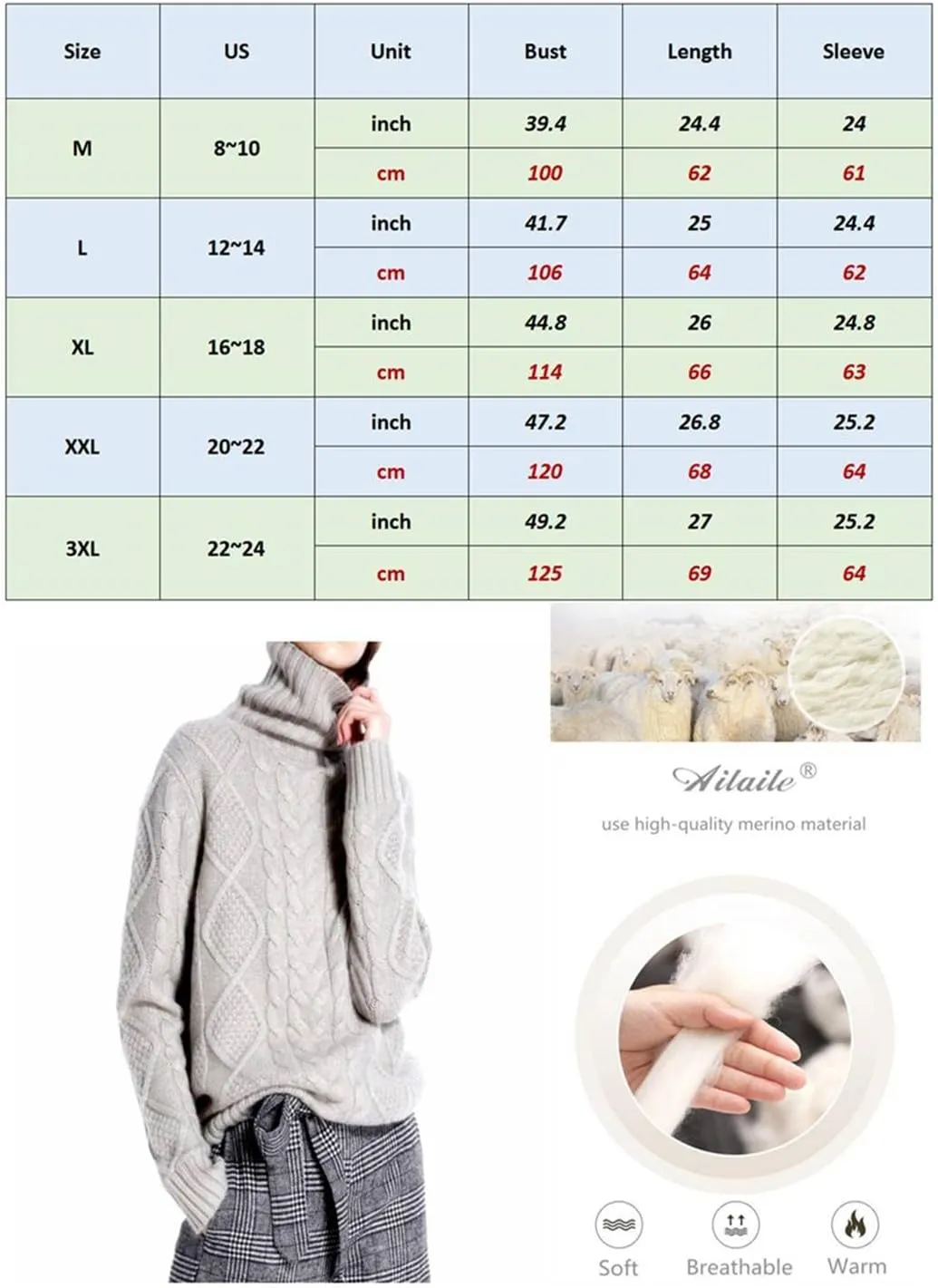 Wool Sweaters Women's Turtleneck Pullover Female Loose Long Sleeve Tops Winter Thick Knitted Jumper